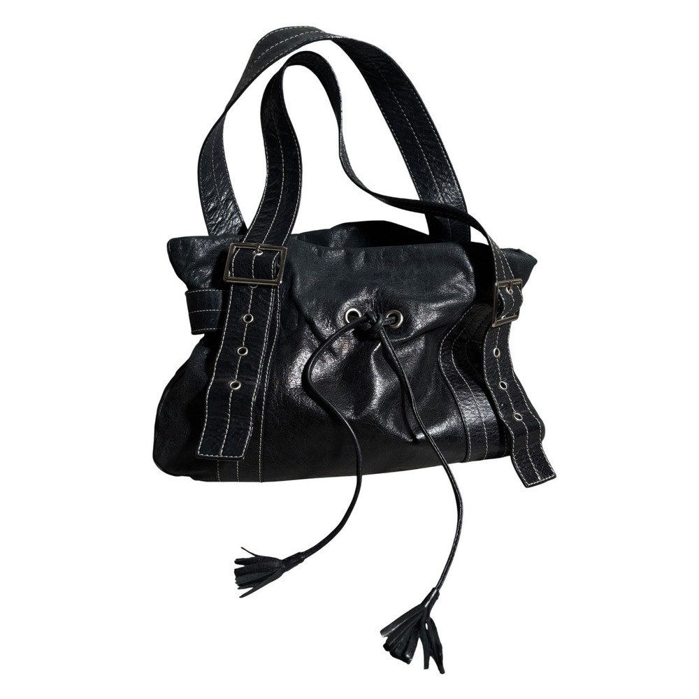 NORDSTROM Shoulder Bag Tassel Drawstring Buckle Hobo Whimsigoth Moto Boho Career